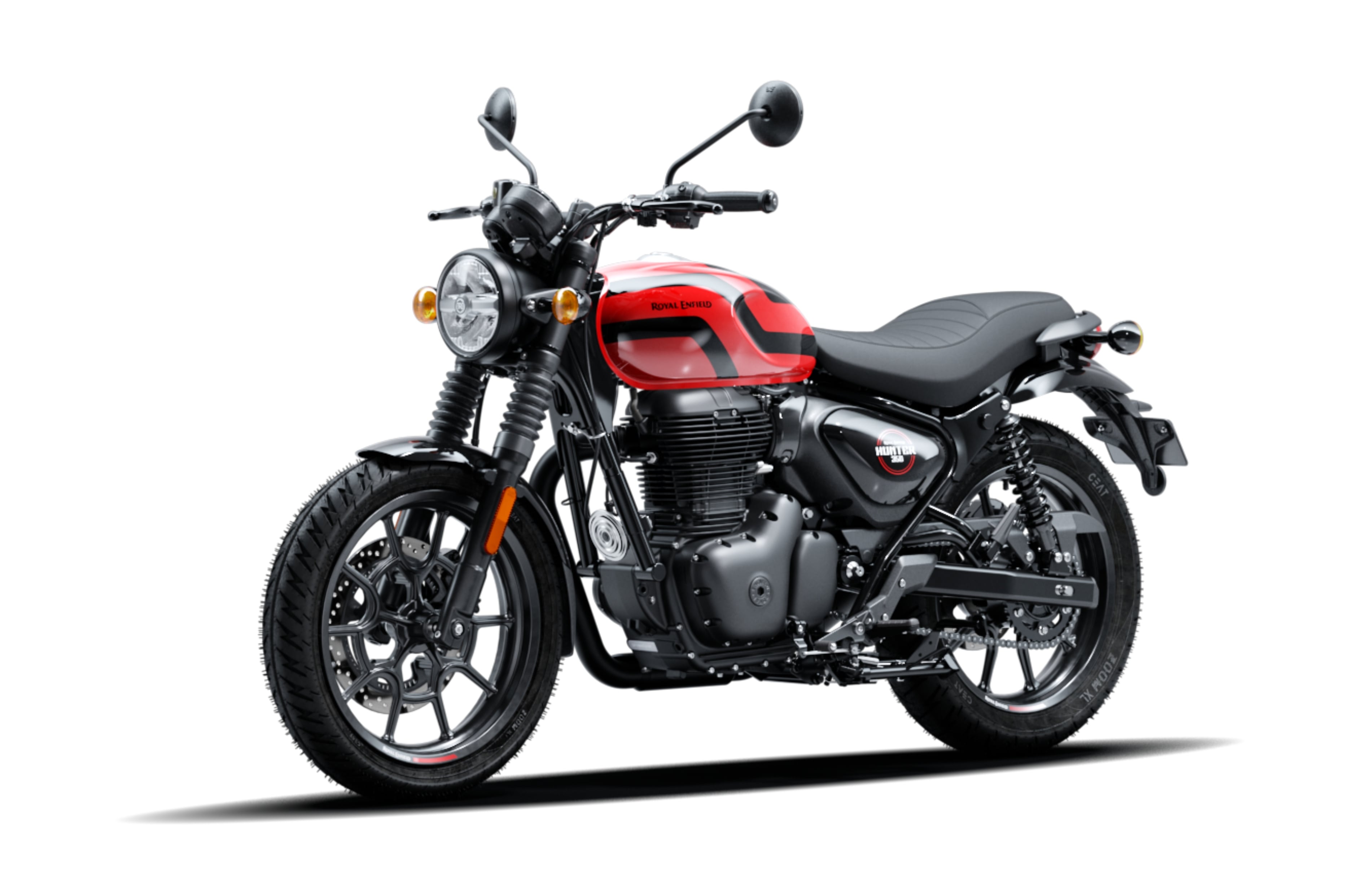 Royal Enfield Hunter 350 London Red left three quarter